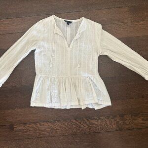 White Peplum cotton shirt from J Crew - Size 4